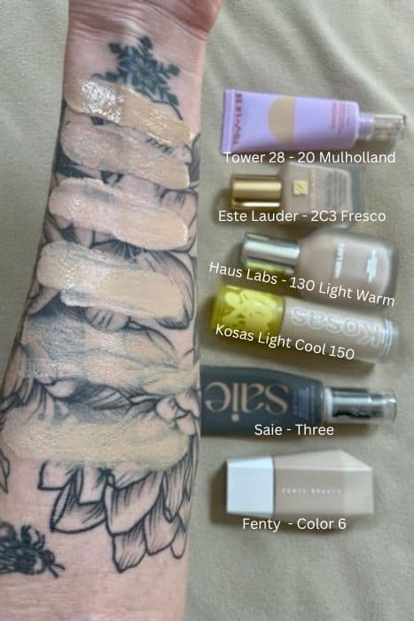 Tower 28 Comparison Swatches