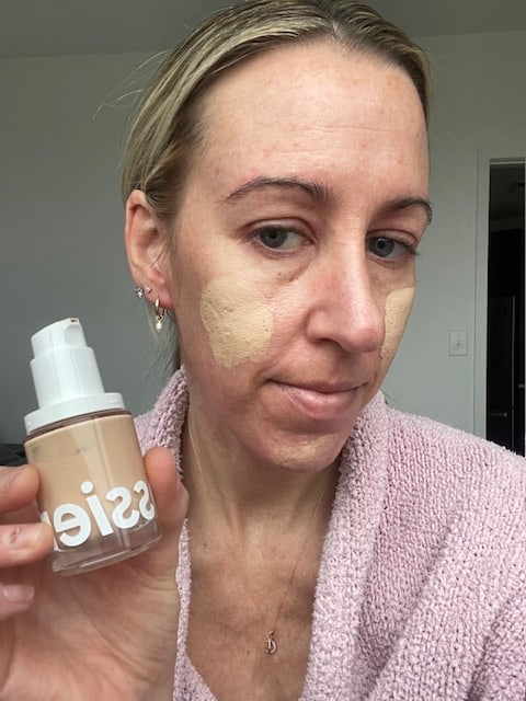 Glossier Stretch Foundation first applied